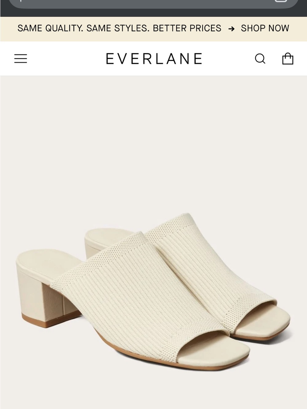 Everlane Block Mule in Ivory size US 10.5
